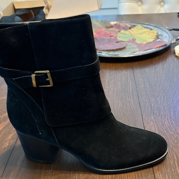 LAUREN for Ralph Lauren Black Suede Ankle Booties - Picture 2 of 11
